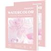 DagouColor Carta per Acquerello, A4, 2 Pack, 30 Fogli Carta da Disegno Libro, 300gsm Acido-Libero Pad per li Artisti Adulti Principianti