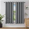 Joydeco Tende Oscuranti per Interni 2 Pezzi L 117 x A 183, Tende Termiche Isolanti con Occhielli per Soggiorno e Camera da Letto Moderne Blackout Curtains, Grigio Chiaro