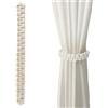 Marjoramy 4 Pezzi Calamite per Tende,Cravatte per Tende Boho,Fermatende Con Corda Di Canapa Intrecciata per Camera Da Letto Soggiorno Ufficio Hotel Tenda (Bianco)