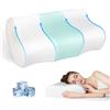 JINXIA Cuscino Rinfrescante in Memory Foam, Cuscino Ergonomico Ortopedico per il Supporto del Collo, Cuscino Cervicale per Chi Dorme sul Fianco/Schiena/Stomaco,Bianco