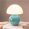 Dawnwake Lampada Da Tavolo Comodino, Lampada Da Scrivania LED Dimmerabile, Abat Jour in Vetro a Forma Di Fungo Con Base in Ceramica, Arredo Per la Casa Per Camera Da Letto, Soggiorno (Blu)
