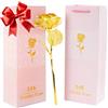 MEDca Rosa in oro 24 carati, con elegante confezione regalo, 25,4 cm, rose singole in metallo, idea regalo per San Valentino, per donne, amate, mamme, mogli, fidanzate, nonne, festa della