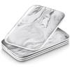 MALACASA Piatti da Portata in Porcellana 30,2 x 18 x 2 cm, Set di 4 Vassoi Rettangolari per Feste e Intrattenimenti, Ideali per Servire Sushi, Antipasti e Dessert, Design a Grigio Marmo