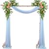 BEELUKY Drappeggio di Arco di Nozze con nastro di raso da 22 mTenda per Matrimonio 75x800cm Tenda ad Arco Nuziale per Fotografia Festa Matrimonio Compleanno(Azzurro chiaro)