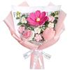 MEIVINES Bouquet di Fiori all'Uncinetto Completato Fiori Artificiali Tulipani Rose Margherita Lavoro a Maglia Uncinetto Bouquet Per Gli Amici Famiglia Ufficio Vaso Decorativo (Rosa)
