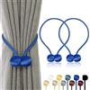 TopHomer 2 Pezzi Fermatenda Magnetici con Calamita Forte, 10 Colori, Raccolgitenda Magnetico Reggitenda per Soggiorno, Camera da Letto, Bagno e Ufficio (blu scuro)