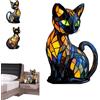 Xpwghap lampada gatto,lampada vintage a forma di gatto in vetro colorato,lampada a forma di bassotto in vetro colorato,lampada a forma di gatto,lampada vintage,lampada led da tavolo,luci a forma di animale-A