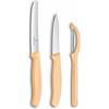 Victorinox 6.7116.31L92 Swiss Classic, set composto da pelapatate universale, coltello da tavola e coltello da verdura, in acciaio inox, arancione chiaro