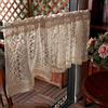 ACMHNC 1 Pezzo Mantovana per Finestra Tende da Cucina Vintage Stile Rustico in Pizzo all'Uncinetto Mezza Tenda Corta per Finestra Bistrot Soggiorno,Beige,W x H 100x45cm