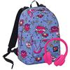 Seven Zaino The Double, Swallow, Lilla, 29 Lt, 2in1 Reversibile, con cuffie Stereo Soft Touch abbinate