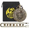 Keller & Weber Mini Set di Dadi DND, con Steampunk Testa di Drago Custodia per Orologio da Tasca, 7 Pezzi in Metallo Poliedrico Dadi D&D, Sacchetto Regalo DND con Logo Drago, Accessori per Giochi di Ruolo, Bronzo