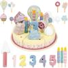 Ainiv Cucina Giocattolo per Bambini Bambino, Torta di Compleanno di Legno con Accessori, Giocattolo Educativo Montessori, Regalo Compleanno Pasqua Halloween Natale Ragazzo Ragazza 18 Mesi+ Anni, Rosa