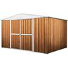 Notek Srl Box in Acciaio Zincato Casetta da Giardino in Lamiera 3.60 x 3.45 m x h2.12 m - 150 kg - 12,25 Metri Quadri (Finitura Legno)