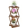 Furinno TIOMAN Tavolo Da Patio, Tavolino Da Esterno A 3 Ripiani, Scaffale Espositivo Pieghevole Multifunzione Senza Attrezzi, Portapiante, Per Patio, Giardino, Veranda, Naturale