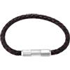 Fossil Bracciale da uomo in pelle o acciaio inossidabile con chiusura regolabile