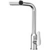 WLTEDRGO Rubinetto Lavello Cucina a Cascata, Rubinetto Cucina con Doccetta Estraibile, Miscelatore Cucina ad Alta Pressione con 4 Modalità di Getto, Rubinetti Cucina Girevole a 360°, Cromo Lucido