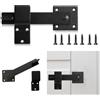 UESDU Chiavistello per porta esterna, grande, 15,2 cm, colore nero, con viti, per porta scorrevole