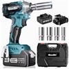 Seesii Avvitatore a impulsi a batteria,450N.m 3/8'' Elevata Avvitatori a Massa Battente con 4000mAh Batteria, 4 bussole, Brushless Trapano A Impulsi per Auto Casa