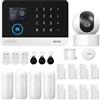 XNH Allarme Casa Senza Fili con Controllo APP,Kit da 22 pezzi(Telecamera PTZ,Sensore per Porte e Finestre, Rilevatore di Movimento, Sirena,Telecomando) Compatibile con Alexa