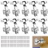 Qurxuanwe 10Pcs Cerniere Ante Cucina con 60 Viti, Cerniera Ammortizzata Mobili Universali, Cardine Ammortizzatore Idraulico, Cardini Acciaio Installare Facile per Armadio Porta, Sala Pranzo, Bagno, Camera Letto