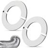 BORDEAG Rosetta per Tubo della Stufa - 2 Coperture Divise in Acciaio Inox 160 mm per Tubi di Scarico e dell'Acqua