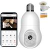 JCHENG SECURITY JCHENG - Telecamera di sicurezza intelligente con lampadina 2,4 GHz, 4 MP/2K, sorveglianza rotante a 360°, compatibile con TUYA/Smart Life, supporto Alexa e Google Assistant - Smart Home Security
