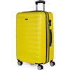 ITACA - Valigia 23Kg da stiva capiente Valigia rigida XL con ruote silenziose Valigia espandibile Trolley Grande Rigido leggero ideale per viaggi lunghi con Lucchetto a combinazione, Giallo