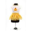 Trilly Tutti Brilli Abito in Piquet e Chiffon con Pietre Swarovski, Giallo - 1 Prodotto