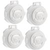 BESTonZON 4 tappi di protezione, tasti di sicurezza, per auto, protezione dell'udito per bambini, accessori per elettrodomestici, lavatrice, bottone di sicurezza, ABS, colore bianco