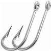 JOGFFDE Ami da pesca grandi in acciaio inox con squalo gigante e alligatore, ami da pesca Big Game J, extra forti, per tonno, spada, pesce gatto, dimensioni 5/0-20/0