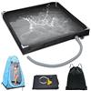 FTJKGH Base doccia pieghevole, piatto doccia portatile, da campeggio con tubo di scarico, tenda da doccia, campeggio, base doccia per interni ed esterni, 80 x 80 x 10 cm