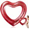 FaDazCruxt Anello da nuoto a forma di cuore, 120 cm, gonfiabile, per piscina, spiaggia, feste (rosa-b)