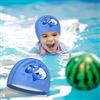 ZWWOGE Cuffia Piscina Bambino/Bambina (4-10 Anni): Comoda, Elastica e Duratura cuffia da nuoto rivestita in PU impermeabile con il cartone animato di un delfino