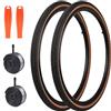 MEGHNA Set di pneumatici per bicicletta, 24/26 x 1,5 pollici, guaina + 2 tubi AV35 mm + 2 leve per pneumatici per MTB/Gravelbike/bici da strada/bici pieghevole (parete marrone, 26 x 1,5 pollici)