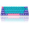 Guffercty kred GTSP 61 Keycaps 60%, Ducky One 2 Mini keycap per tastiera meccanica Profilo OEM RGB PBT Keycap Set con estrattore per tasti per Cherry MX Switch GK61/SK 61/Joker (solo keycaps) blu