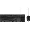 Bluestork - Pack Media Office - Pack Tastiera Mouse cablata USB - AZERTY Ergonomico e Mouse Reattivo - Set di tastiera e mouse, silenzioso, connessione semplice, comfort - PC/Linux