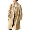 Ffnkrnfi Trench Primaverile Da Donna - Cappotto Antivento Largo Cardigan Nero Di Media Lunghezza Capispalla