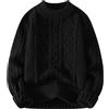 Tobysper Maglione da uomo con scollo a V, maglione invernale a maglia grossa, con maglia a treccia, maglione da lavoro, vestibilità normale, maglione da tennis, bianco, XXL