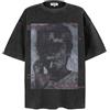 xueneige Magliette con Stampa Smoking Boy Uomo Moda Oversize Nero Lavato Maniche Corte