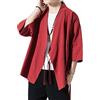 Sunma Uomo Vintage Cardigan Kimono Giapponese Casuale Sciolto 3/4 Manica Giacche Cappotto