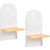 Mapille Mensola da Parete in Legno Massiccio, Design ad Arco Boho Chic, Mensola Sospesa con Fissaggio Nascosto, Scaffale da Muro per Decorazione Camera, Soggiorno, Corridoio, Cameretta