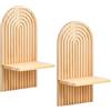 Mapille Mensola da Parete in Legno Massiccio, Design ad Arco Boho Chic, Mensola Sospesa con Fissaggio Nascosto, Scaffale da Muro per Decorazione Camera, Soggiorno, Corridoio, Cameretta