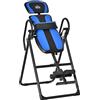 HOMCOM Tavolo ad inversione Pieghevole, Panca per Stretching con Trainer a gravità per la Terapia della Schiena con Cuscini per Le Caviglie Fino a 110 kg - Acciaio, Nero e Blu