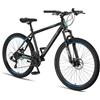 Licorne Bike Guide Premium Mountain Bike 27,5 pollici - Forcella ammortizzata MTB con freni a disco - Qualità tedesca - Per ragazzi e adulti (nero/blu)