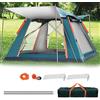 Gziztx Tenda da campeggio per 6-8 persone, pop-up, con 2 ante e 2 finestre, impermeabile, protezione solare, facile da montare, per viaggi all'aperto, escursioni, spiaggia, pesca (265 x 265 x 190 cm