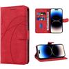 SEAHAI Cover per OPPO Reno 13 FS (OPPO Reno 13F 5G/4G), Custodia Pelle Flip Portafoglio con Kickstand/Slot per Schede/Protezione RFID, Premium PU/TPU Antiurto Magnetica Libro Case - Rosso