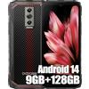 DOOGEE Blade 10 4G Rugged Smartphone (2024), 9GB + 128GB, 6.56, 16MP AI Fotocamera + 8MP, 5150mAh Batteria, Android 14 Cellulare Impermeabile, Octa Core, IP68/Thin/NFC/Face ID Rosso