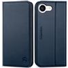 SHIELDON Cover per iPhone 17e/iPhone 16e Case 5G 6.1, Custodia a Portafoglio in Vera Pelle con Porta Carte [Cavalletto] [Blocco RFID] Cover Protettiva Folio Compatibile con iPhone 16e/17e - Blu Navy