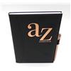 Sixstore Rubrica telefonica A5 dalla A alla Z, con indice A-Z, copertina rigida in pelle sintetica in poliuretano, morbida e imbottita con penna, colore: nero