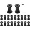 QUARKZMAN 20 Set Bulloni Testa Esagonale M6x10mm con Dado e Chiave Esagonale, Bulloni e Viti per Connettori Mobili per Cintura a Scomparsa, Nero